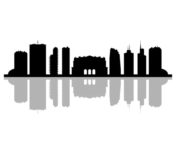 Milano skyline illustrated on a white background — Stock Photo, Image