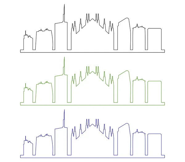 Milano skyline geïllustreerd op een witte achtergrond — Stockfoto