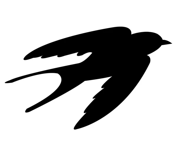 Illustrated silhouette swallow on a white background — Stock Photo, Image