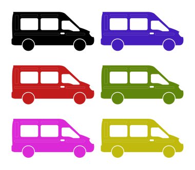 Beyaz arka plan üzerinde simge van