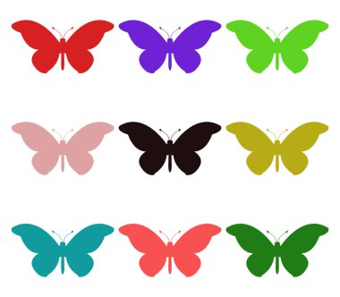 Beyaz Arkaplanda Kelebekler