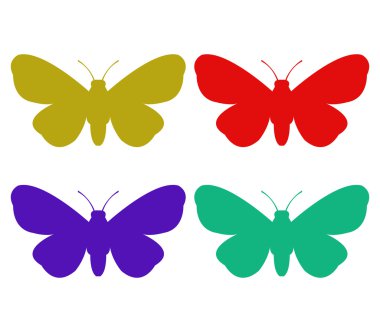 Beyaz Arkaplanda Kelebekler