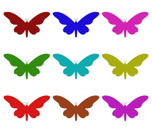 Schmetterlinge auf weißem Hintergrund — Stockfoto