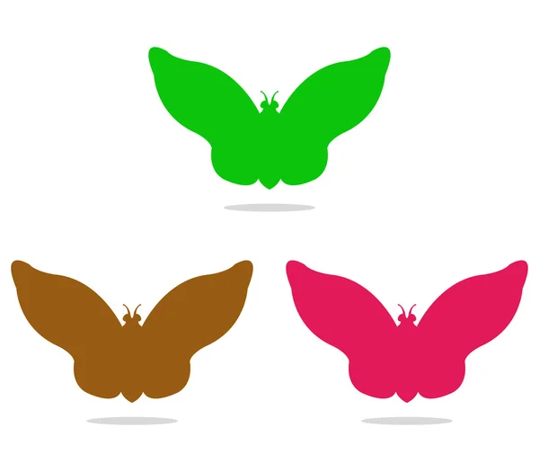 Schmetterlinge auf weißem Hintergrund — Stockfoto