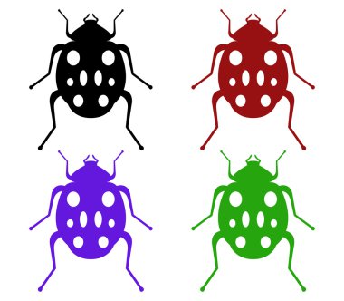 Beyaz bir arka plan üzerinde resimli ladybugs