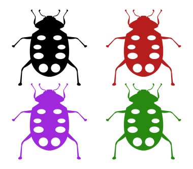 Beyaz bir arka plan üzerinde resimli ladybugs