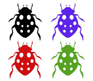 Beyaz bir arka plan üzerinde resimli ladybugs