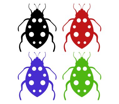Beyaz bir arka plan üzerinde resimli ladybugs