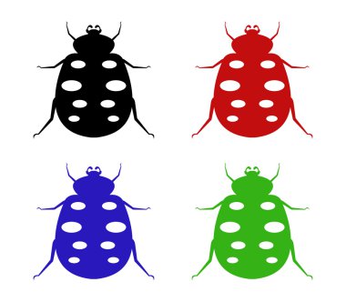 Beyaz bir arka plan üzerinde resimli ladybugs