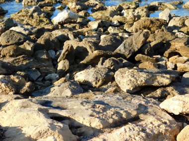 Taşlar ve kayalar denize