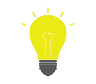 Beyaz arkaplanda ampul simgesi