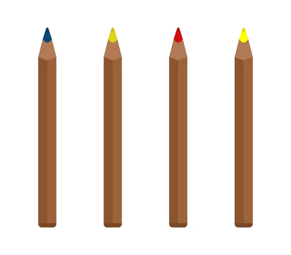 Gekleurde potloden op witte achtergrond — Stockfoto