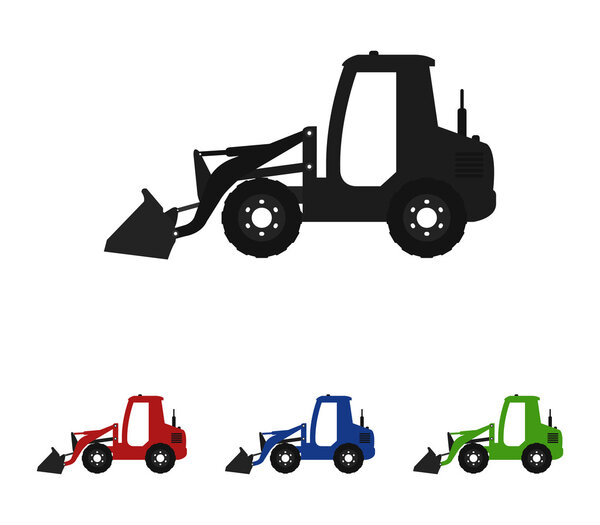 экскаватор на белом фоне
