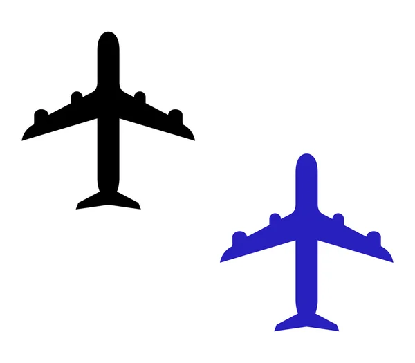 白色背景的飞机图标 — 图库照片