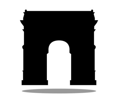 Beyaz bir arka plan üzerinde zafer kemer siluet