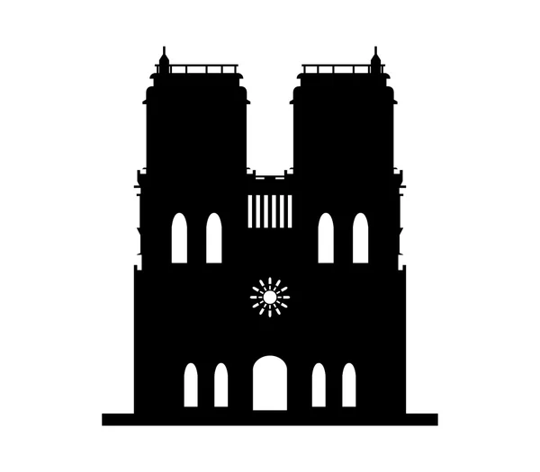 Beyaz bir arka plan üzerinde Notre Dame Katedrali