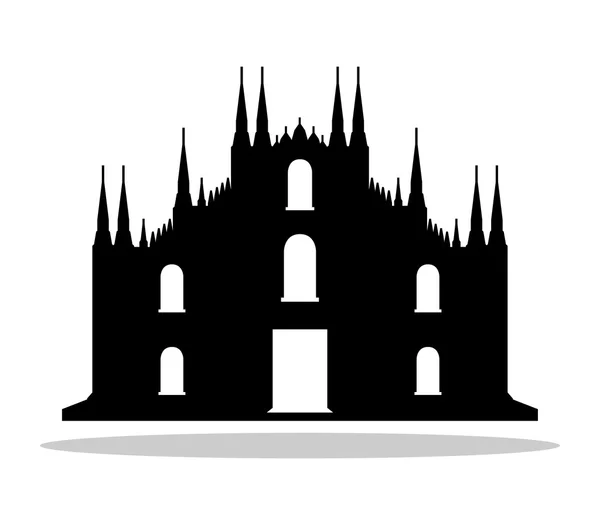 Silhueta Catedral de Milão sobre um fundo branco — Fotografia de Stock