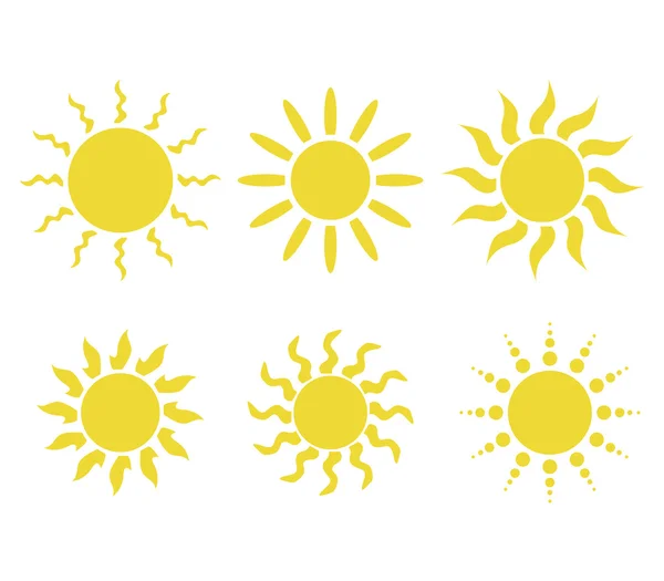 Sun sets illustrated on a white background — Stock Photo, Image