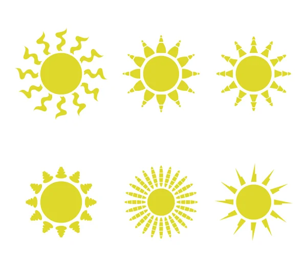 Сонячні набори, ілюстровані на білому фоні — стокове фото
