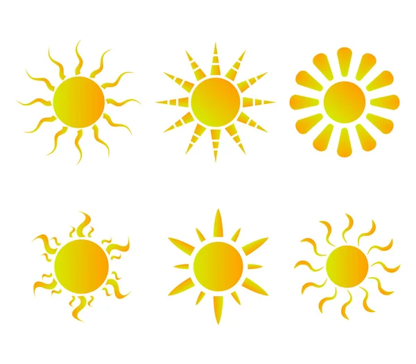 Sun sets illustrated on a white background — Stock Photo, Image