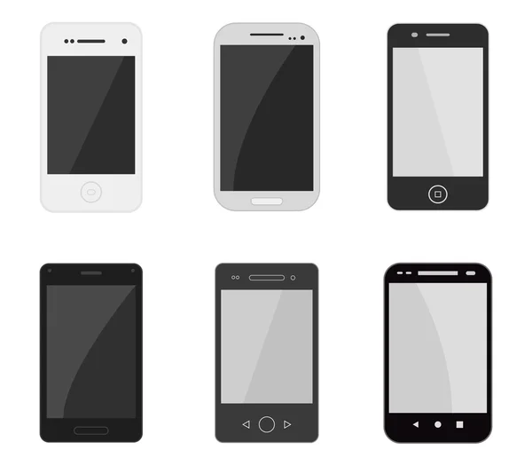 Set cell phones illustrated — Stock Photo, Image
