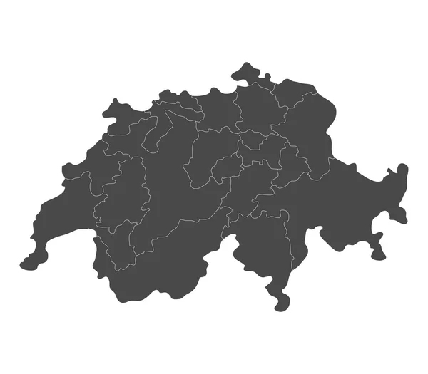 Mappa svizzera con le regioni — Foto Stock