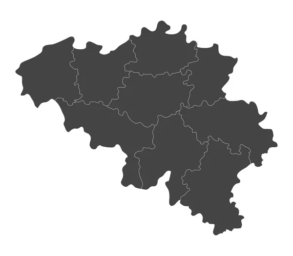 Карта Бельгии с областями — стоковое фото