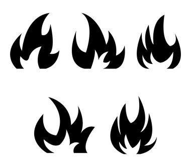 simgesi beyaz arka plan üzerinde ateş