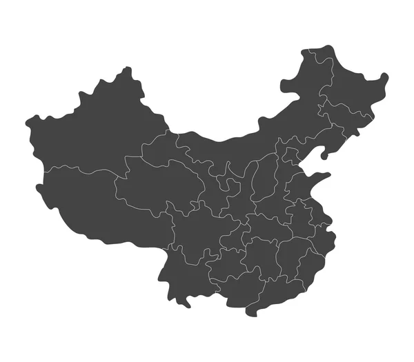 Karte von China mit abgebildeten Regionen — Stockfoto