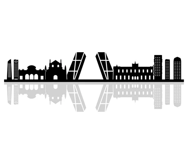 Skyline madrid ilustrado sobre um fundo branco — Fotografia de Stock