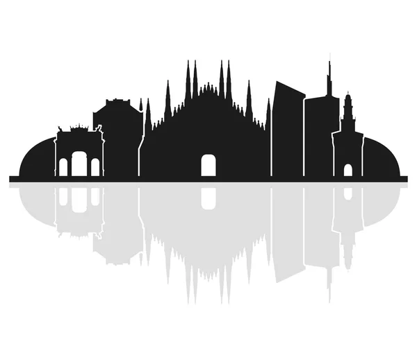 Milano skyline illustrated on a white background — Stock Photo, Image