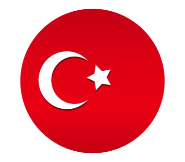 Beyaz arkaplanda Türkiye bayrağı