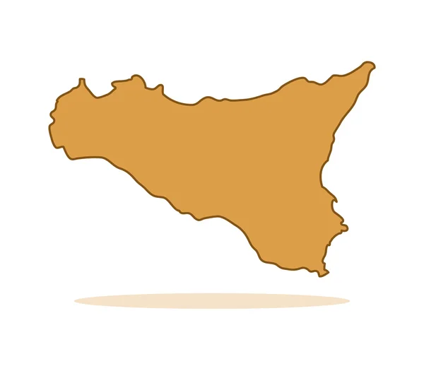 Resimli Sicilya Haritası — Stok fotoğraf