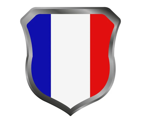 Beyaz arkaplanda Fransa bayrağı — Stok fotoğraf