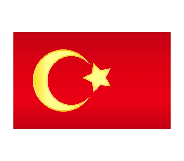 Bandeira da Turquia sobre fundo branco — Fotografia de Stock