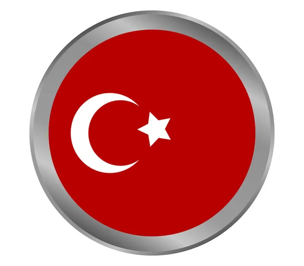 Zászló Törökország fehér alapon — Stock Fotó
