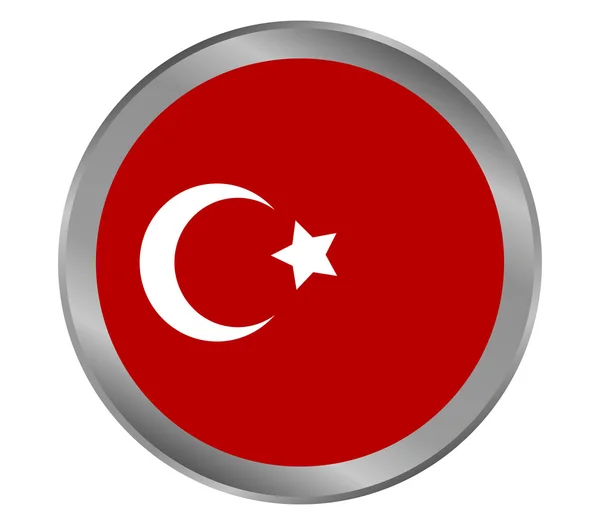 Bandeira da Turquia sobre fundo branco — Fotografia de Stock