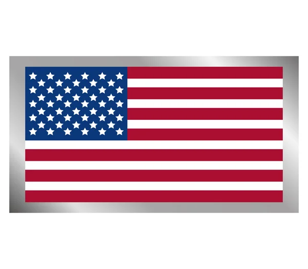 Bandera de Estados Unidos sobre fondo blanco — Foto de Stock