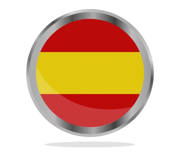 Bandeira de Spain ilustrada sobre um fundo branco — Fotografia de Stock