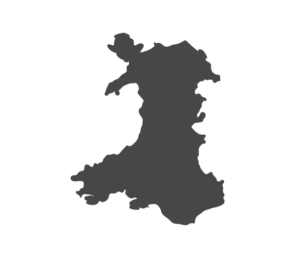 Wales Térkép fehér háttér — Stock Fotó