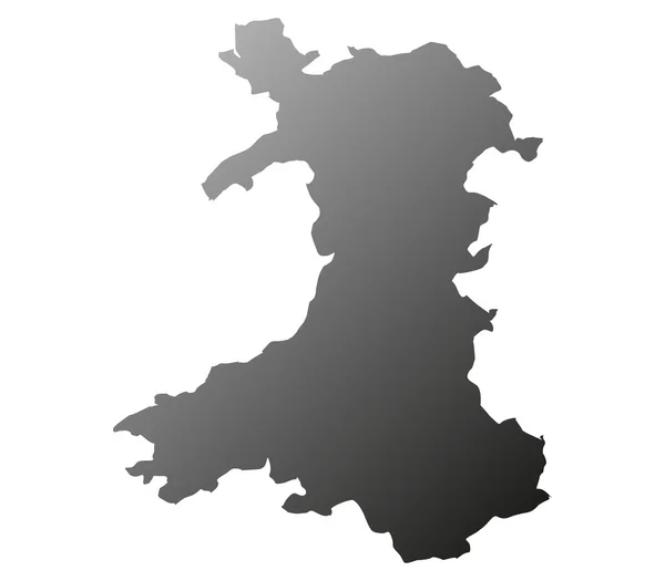 Wales carte sur fond blanc — Photo