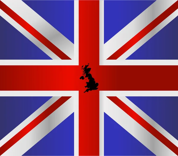 Χάρτης της Μεγάλης Βρετανίας με σημαία — Φωτογραφία Αρχείου