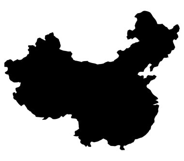 Beyaz arka plan üzerinde Çin Haritası