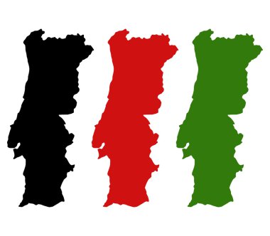 arka plan üzerinde resimli Portekiz Haritası