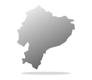 Beyaz bir arka plan üzerinde resimli Ekvador Haritası