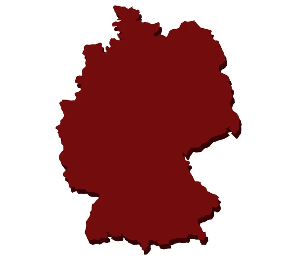 Χάρτης Γερμανίας σε άσπρο φόντο — Φωτογραφία Αρχείου