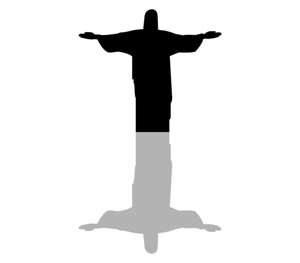 Cristo Redentor no Rio de Janeiro ilustrado sobre um fundo branco — Fotografia de Stock