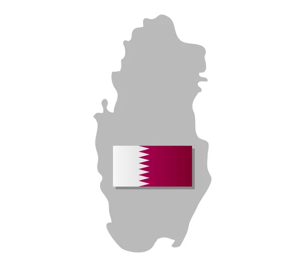 Mappa illustrata del qatar — Foto Stock