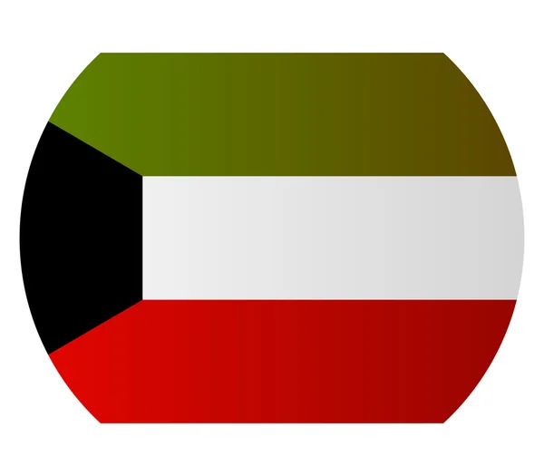 Flagge von Kuwait auf weißem Hintergrund — Stockfoto