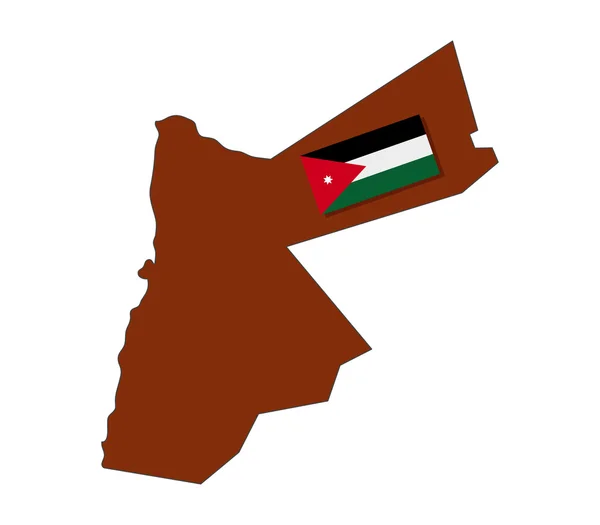 Kaart van Jordanië geïllustreerd — Stockfoto